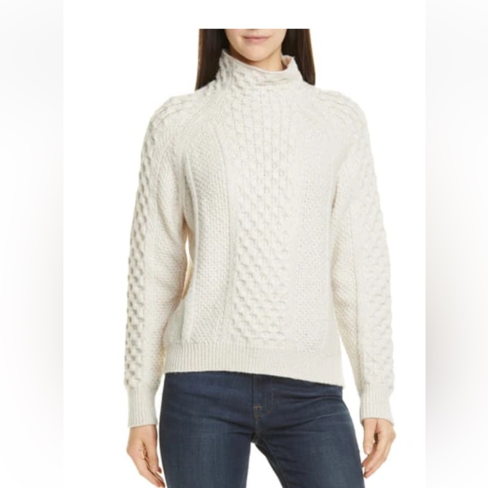Vince mock neck textured sweater Sz S
